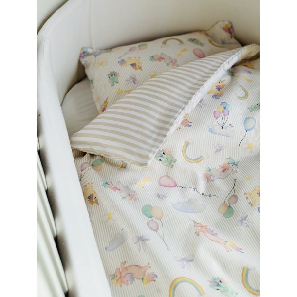 UNICORN Senget�j 140 x 200 / 60 x 63 cm Beige/Rosa